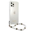 Guess White Pearl Strap - pouzdro pro iPhone 12 / iPhone 12 Pro (průhledné)