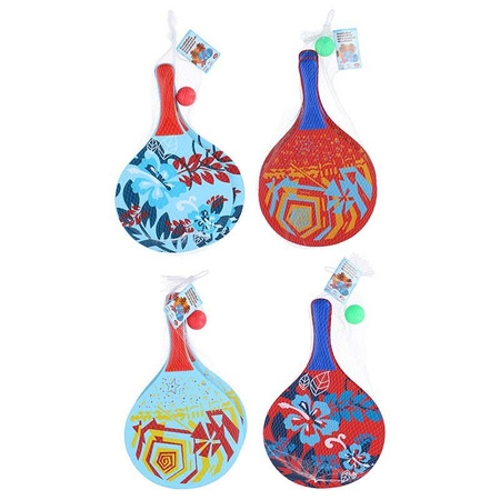 Raquettes de plage 2 pcs et balle (bleu/rouge)