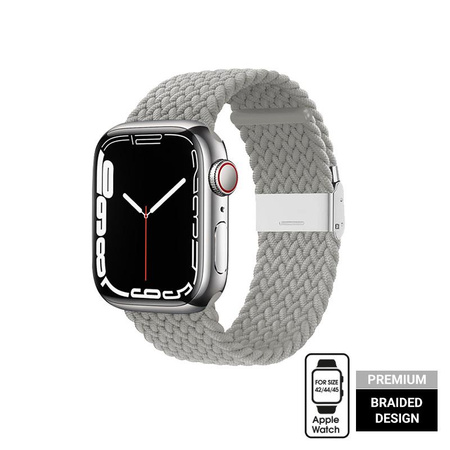 Crong Wave Band – Braided strap for Apple Watch 44/45/46/49 mm (light gray)