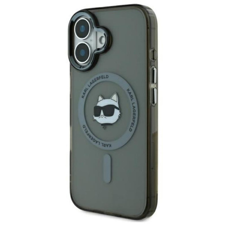 Karl Lagerfeld IML Metall Choupette Kopf MagSafe - iPhone 16 Tasche (schwarz)