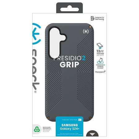 Speck Presidio2 Grip - Samsung Galaxy S24+ Case (Charcoal Grey / Cool Bronze)