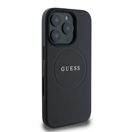 Guess Körniger Ring MagSafe - iPhone 16 Pro Max Tasche (schwarz)