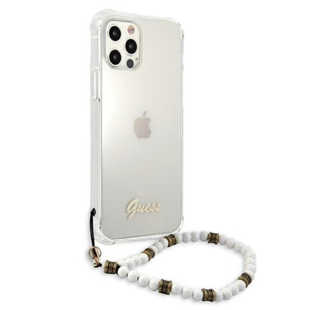 Guess White Pearl Strap - iPhone 12 Pro Max Case (transparent)