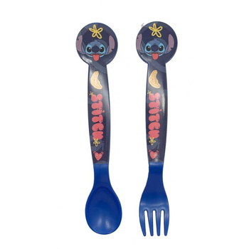 Disney Stitch - Set di posate in plastica della collezione Palms (cucchiaio e forchetta)