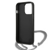 Karl Lagerfeld Bőr texturált és lánc - iPhone 13 Pro Max tok (fekete)