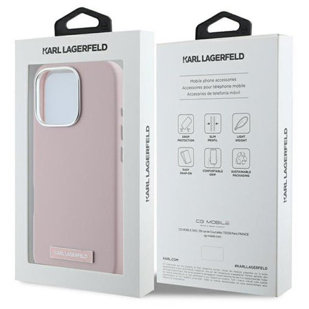 Karl Lagerfeld FW Metal Plate MagSafe - Case for iPhone 16 Pro (pink)