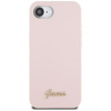 Guess Silicone Script Metal Logo MagSafe - Case for iPhone 16e (pink)