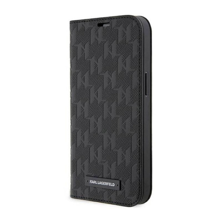 Karl Lagerfeld Saffiano Monogram - Tasche für iPhone 14 Pro Max (Schwarz)