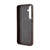 Guess 4G Collection Cuir Logo Métal MagSafe - Étui Samsung Galaxy S24+ (marron)