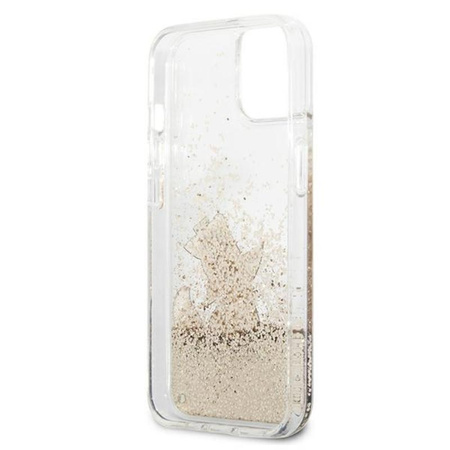 Karl Lagerfeld Liquid Glitter Choupette Fun - pouzdro pro iPhone 13 Mini (zlaté)