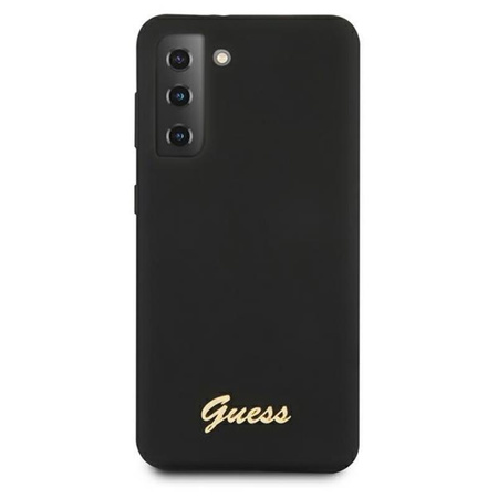 Guess Silicone Script Metal Logo - Etui Samsung Galaxy S21+ (noir)