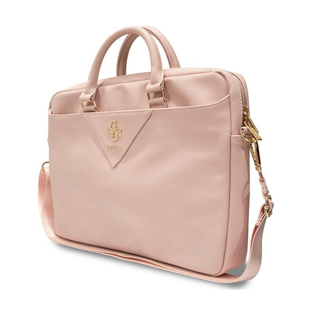Brašna na počítač Guess Triangle 4G - 15" / 16" brašna na notebook (růžová)