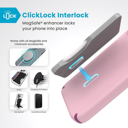 Speck Presidio2 Pro ClickLock & MagSafe - Coque pour iPhone 16 Plus (Wednesday Pink / Boysenberry Purple / White)