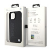 BMW Leder Hot Stamp MagSafe - iPhone 15 Plus Tasche (Schwarz)