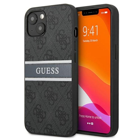 Guess 4G Printed Stripe - pouzdro pro iPhone 13 (šedé)