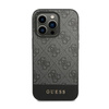 Guess 4G Bottom Stripe Metall Logo Kollektion - iPhone 14 Pro Max Tasche (grau)