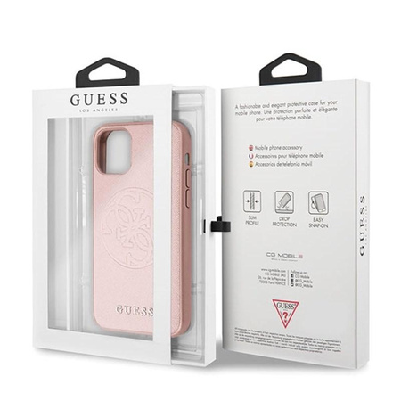 Guess Saffiano 4G Circle Logo - iPhone 11 Pro Max Case (pink)