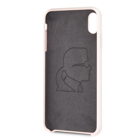 Karl Lagerfeld Silikon Iconic - iPhone Xs Max Hülle (hellrosa)