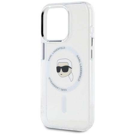 Karl Lagerfeld IML fém Karl Head MagSafe - tok iPhone 15 Pro Max készülékhez (fehér)
