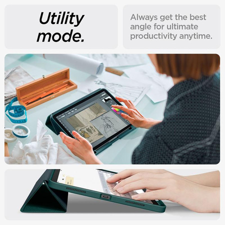 Spigen Urban Fit - Pouzdro pro iPad Air 11" M3 (2025) / M2 (2024) / iPad Air 10,9" (5.-4. generace).) (2022-2020) (Midnight Green)