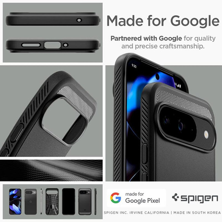 Spigen Rugged Armor - Hülle für Google Pixel 9 / 9 Pro (Matte Black)