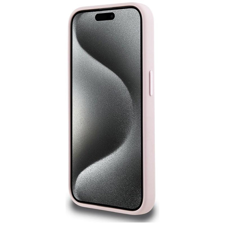 Karl Lagerfeld Silicone Shadow Metal Initial MagSafe - pouzdro pro iPhone 15 Pro (růžové)