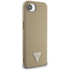 Guess Triangle Grainé MagSafe - étui pour iPhone 16e (marron)