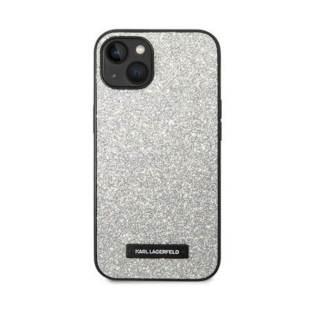 Karl Lagerfeld Glitter Plaque Logo - Hülle für iPhone 14 Plus (Silber)