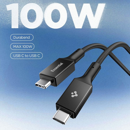Spigen EB10010CC Essential - USB-C - USB-C PD kábel 100W 1m (fekete)