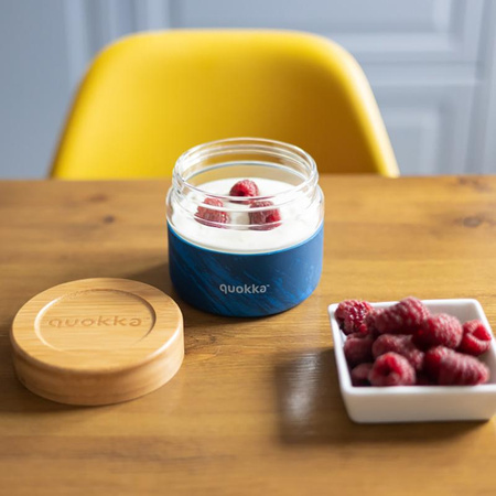 Quokka Deli Food Jar - Glasbehälter für Lebensmittel / Lunchbox 500 ml (Wood Grain)