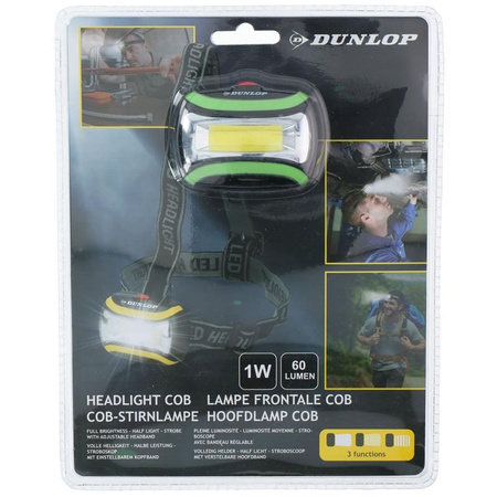 Dunlop - Lampe frontale de randonnée à LED (verte)