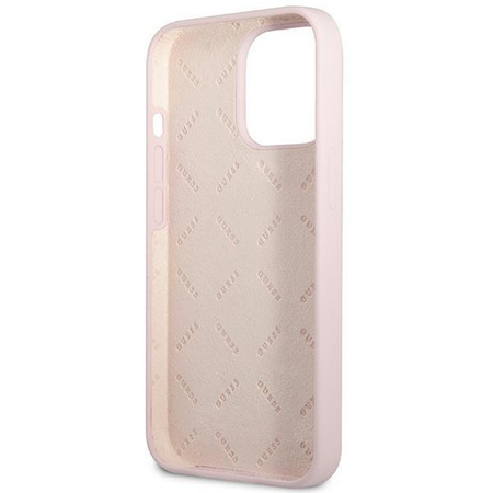 Silikonové pouzdro Guess s trojúhelníkovým logem - iPhone 13 Pro (lila)