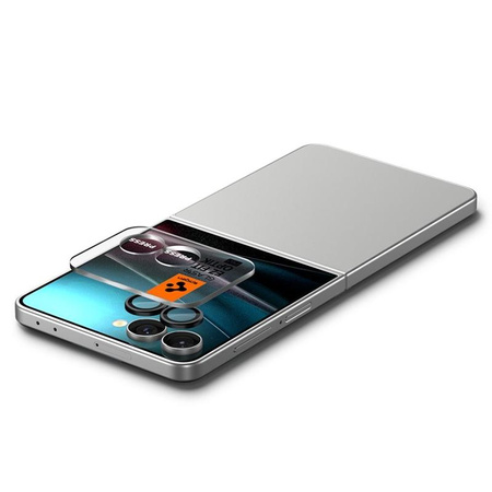 Spigen Optik Pro HD GLAS.TR EZ Fit Camera Protector 2er-Pack - Objektivschutzglas für Samsung Galaxy Z Flip 7 (Schwarz)
