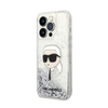 Karl Lagerfeld Liquid Glitter NFT Karl's Head - iPhone 14 Pro Tasche (silber)