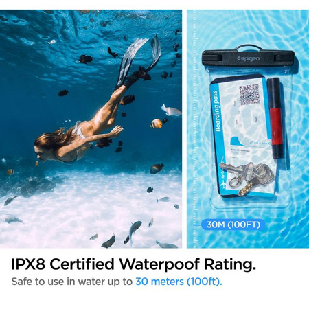 Spigen A601 Universal Waterproof Case - Tasche für Smartphones bis zu 6,9" (Transparent)