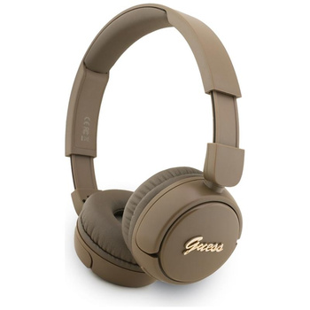 Guess Metal Logo Script - Écouteurs intra-auriculaires sans fil Bluetooth V5.3 (marron)