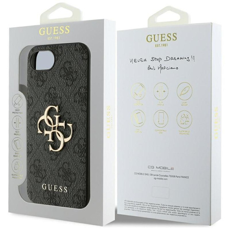 Guess 4G Big Logo - tok iPhone 16e készülékhez (fekete)