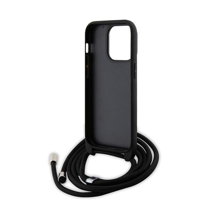 Karl Lagerfeld Crossbody Saffiano Metal Pin Karl & Choupette - iPhone 14 Pro Tasche (Schwarz)