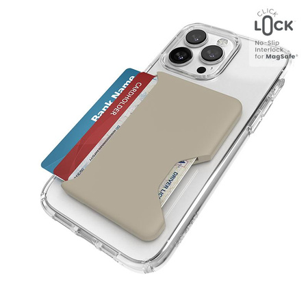 Speck ClickLock Brieftasche für MagSafe - Magnetische MagSafe Brieftasche (Blasse Eiche)
