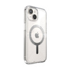 Speck Gemshell Grip + MagSafe - Coque pour iPhone 16e / iPhone 15 / iPhone 14 / iPhone 13 (Transparent / Finition Chrome)