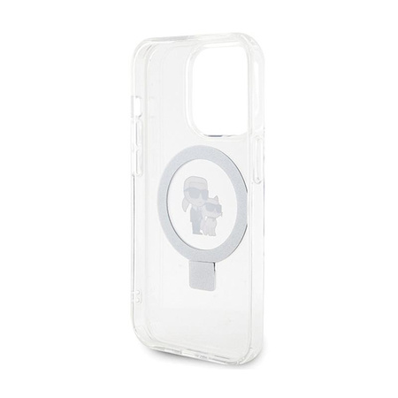 Karl Lagerfeld Ring Stand Karl & Choupette MagSafe - iPhone 14 Pro Case (bílý)