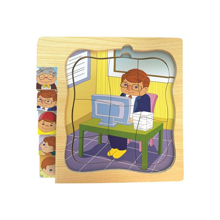 Top Bright - Nagypapa réteges puzzle, szemüveg