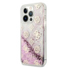 Guess Peony Liquid Glitter - pouzdro pro iPhone 13 Pro (růžové)