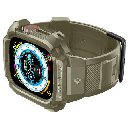 Spigen Rugged Armor Pro - Řemínek s pouzdrem pro Apple Watch Ultra 49 mm (Vintage Khaki)