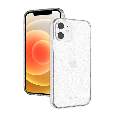 Crong Glitter tok - iPhone 12 Mini tok (átlátszó/ezüst)