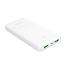 PURO White Fast Charger Power Bank - Banque d'alimentation pour smartphones et tablettes 10000 mAh, 2xUSB-A + 1xUSB-C (blanc)
