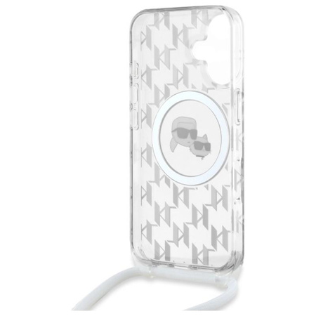 Karl Lagerfeld IML Crossbody Monogram Karl & Choupette Head MagSafe - iPhone 16 tok (átlátszó)