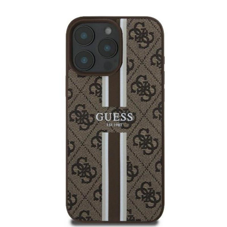 Guess 4G Printed Stripes MagSafe - Case for iPhone 16 Pro (brown)