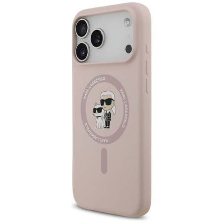 Karl Lagerfeld Silicone Karl & Choupette Ring MagSafe - Case iPhone 17 Pro Max (pink)