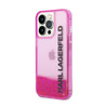 Karl Lagerfeld Liquid Glitter Translucent Elongated Logo Case - Coque pour iPhone 14 Pro Max (rose)